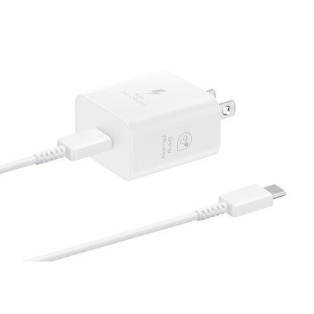 Travel Adapter with USB-C to USB-C Cable 25W White