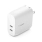 Dual USB-C PD Wall Charger 40W White