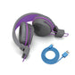 JBuddies Studio Bluetooth Wireless Kids Headphones Grey/Purple