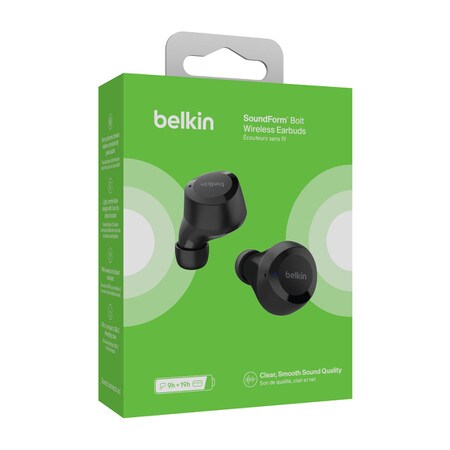 SoundForm Bolt True Wireless Earbuds Black Belkin