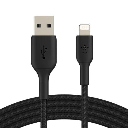 Charge/Sync BoostCharge Braided Lightning to USB-A Cable 6ft Black