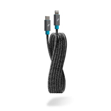 PowerKnit USB-C to Lightning 6ft 60W Power Delivery Fast Charge Cable Space Gray (Made from Certified Recyced Plastic and Aluminium)