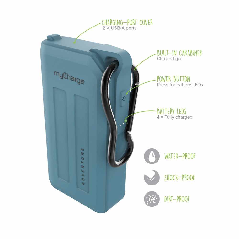 Adventure H2O Waterproof Powerbank 6700 mAh Blue