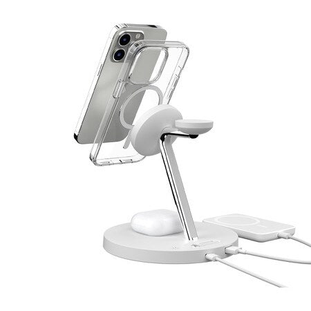 MagEasy PowerStation 4-in-1 Magnetic Wireless Charging Stand White