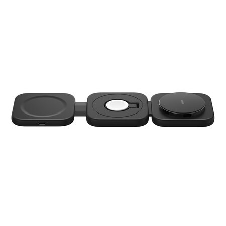 Qi2 3-in-1 Travel Wireless Charging Pad Black