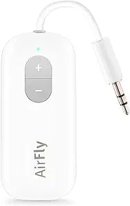 Twelve South AirFly SE | Bluetooth Wireless Transmitter/Adapter for AirPods/Wireless or Noise-Cancelling Headphones; use on Airplanes and Gym Equipment, 20+ hr Battery Life