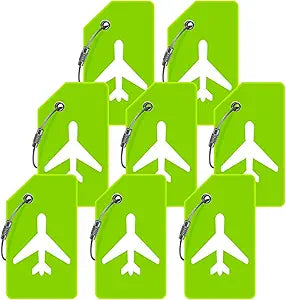 Luggage Tags for Suitcases, Quickly Spot 8Pcs Luggage Identifier Tags, Travel Essentials Accessories Name Tags for Backpacks, Suitcases, Bags, Baggage, Cruise - Flexible Silicone (Green)