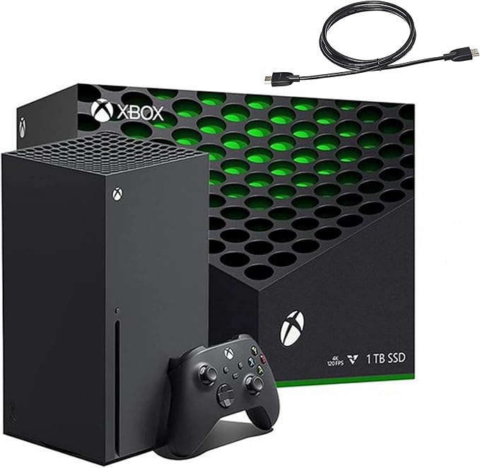 Microsoft Xbox Series X 1TB Gaming Console Console + 1 Wireless Controller - Backward Compatible with Thousands of Games, Fine-Tuned Performance, True 4K Gaming, Up to 120 FPS - HDMI_Cable