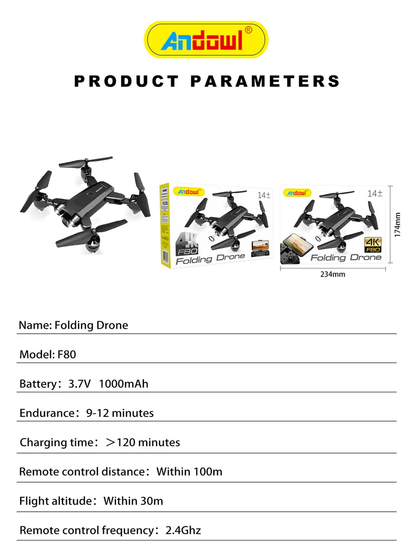 F80 4K HD Drone with Auto-Height