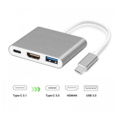 USB 3.1 Type C to HDMI+USB+Type C 3 in 1 Adapter