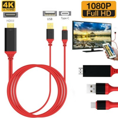 USB3.1 Type C to HDMI HDTV TV Adapter USB Cable 1080P