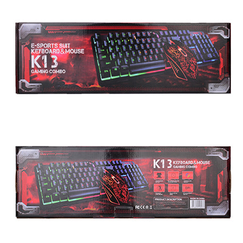 K13 Backlit USB Gaming Keyboard and Mouse Combo