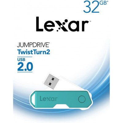 Lexar TwistTurn 32GB USB 2.0 Flash Drive, LJDTT2-32GABSC - Assorted Colors