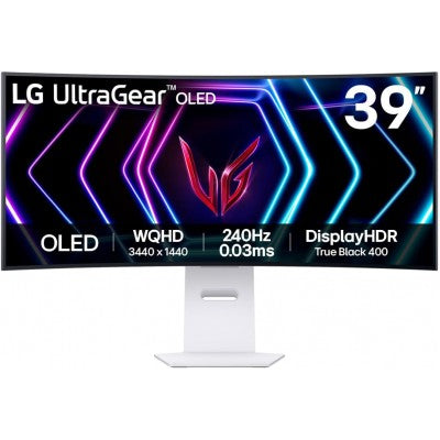 (Pre-Order only 2-3 days) LG 39GS95QE-W 39" Curved OLED WQHD Gaming Monitor 240Hz/0.03ms/HDMI/DP Height