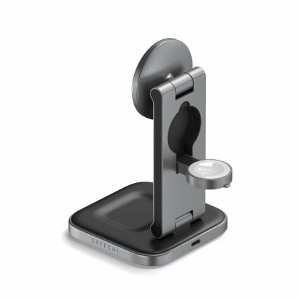 3-In-1 Foldable Qi2 Wireless Charging Stand Space Grey